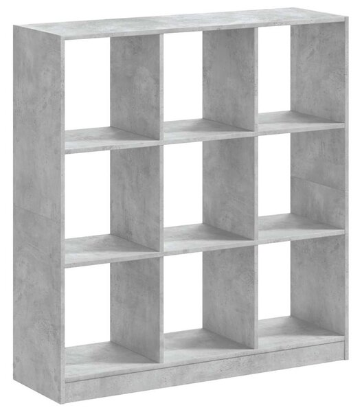 Betonszürke szerelt fa könyvespolc 102 x 32 x 108 cm