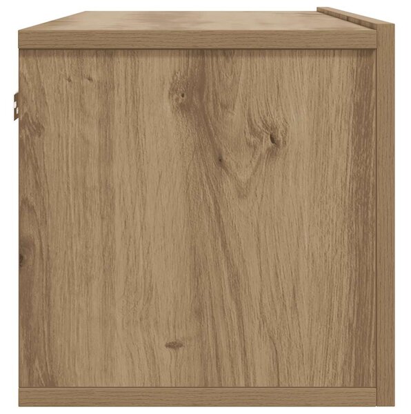 Kézműves tölgy színű szerelt fa fali TV-szekrény 80x30x30 cm