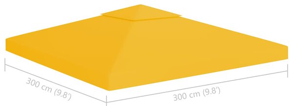 Sárga kétszintes pavilon-tetőponyva 310 g/m² 3 x 3 m