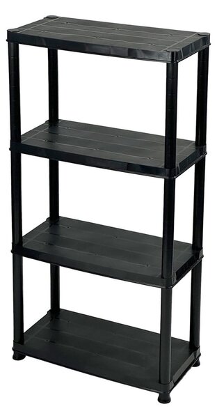 Fekete műanyag polcos tároló állvány 61x130 cm – Addis