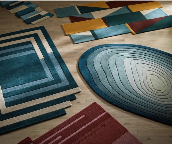 Kék gyapjú szőnyeg 160x230 cm Puddle Ombre Wool – Flair Rugs