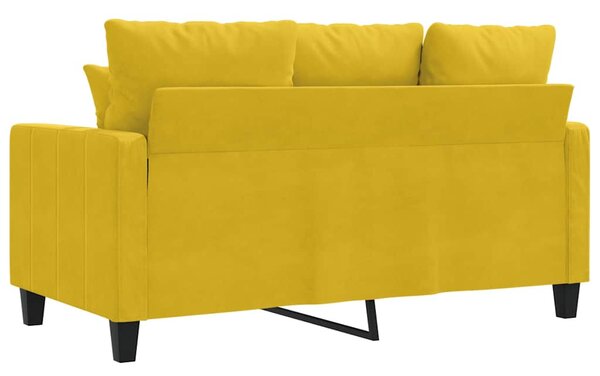 Kétszemélyes sárga bársony kanapé 120 cm
