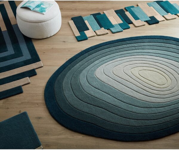 Kék gyapjú szőnyeg 160x230 cm Puddle Ombre Wool – Flair Rugs