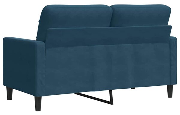 Kétszemélyes kék bársony kanapé 120 cm