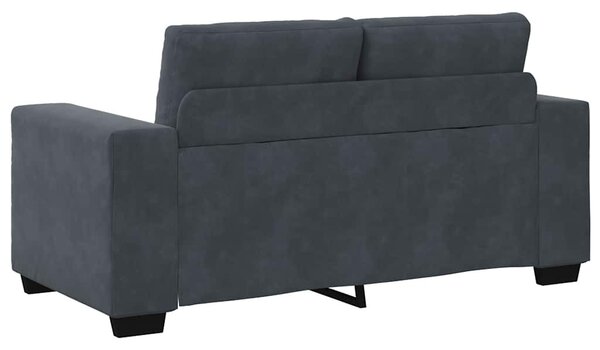 Sötétszürke bársony loveseat kanapé 160x77x82 cm