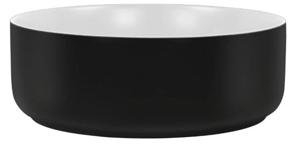 Eros SIMPLE 8 - PULTRA ültethető - Top Counter - porcelán mosdó- MATT FEKETE/FEHÉR - 36 x 36 x 13 cm