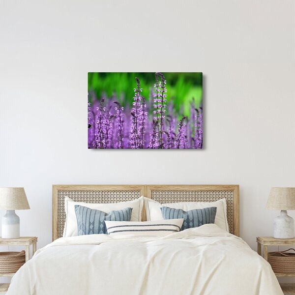 Lila mezei virágok képe (90x60 cm)
