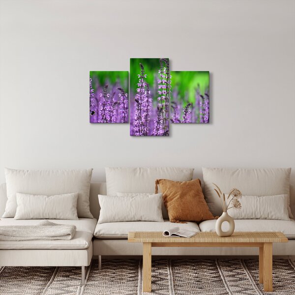 Lila mezei virágok képe (90x60 cm)