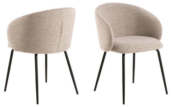 MAZZONI EXPORT CLARA Bézs Latte (Monza 60 szövet)/fekete lábak - MODERN KÁRPITOZOTT KAGYLÓSZÉK LOFT STÍLUSÚ NAPPALIBA/ÉTKEZŐBE/IRODÁBA