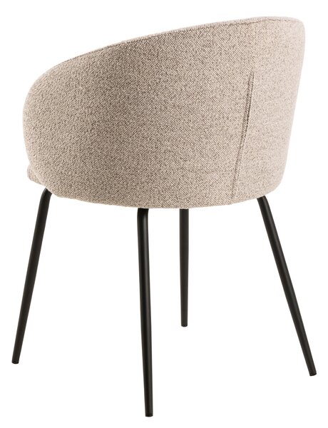 MAZZONI EXPORT CLARA Bézs Latte (Monza 60 szövet)/fekete lábak - MODERN KÁRPITOZOTT KAGYLÓSZÉK LOFT STÍLUSÚ NAPPALIBA/ÉTKEZŐBE/IRODÁBA