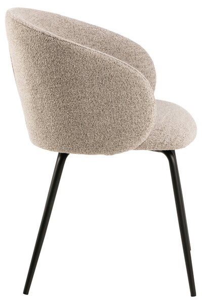 MAZZONI EXPORT CLARA Bézs Latte (Monza 60 szövet)/fekete lábak - MODERN KÁRPITOZOTT KAGYLÓSZÉK LOFT STÍLUSÚ NAPPALIBA/ÉTKEZŐBE/IRODÁBA
