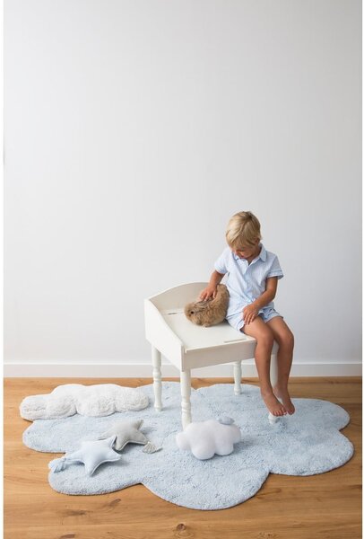 Világoskék mosható kézi szövésű pamut gyerek szőnyeg 110x170 cm Puffy Dream – Lorena Canals