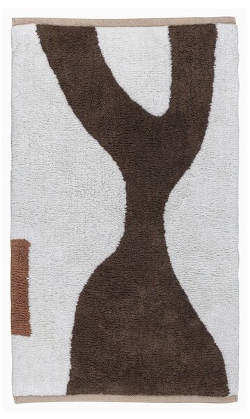 Fehér-barna mosható pamut szőnyeg 50x80 cm Figura – Mette Ditmer Denmark