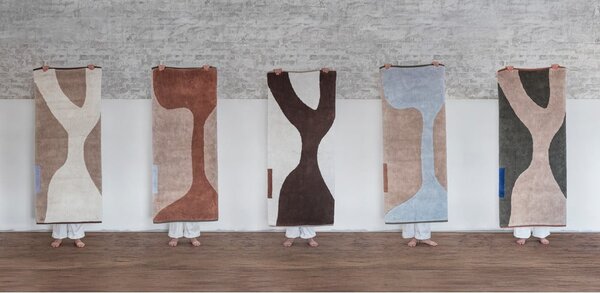 Fehér-barna mosható pamut szőnyeg 50x80 cm Figura – Mette Ditmer Denmark