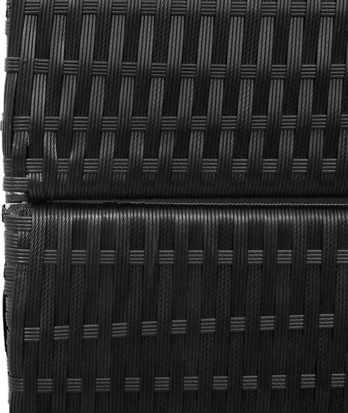 Szobaelválasztó Fekete 195 x 180 cm polirattan