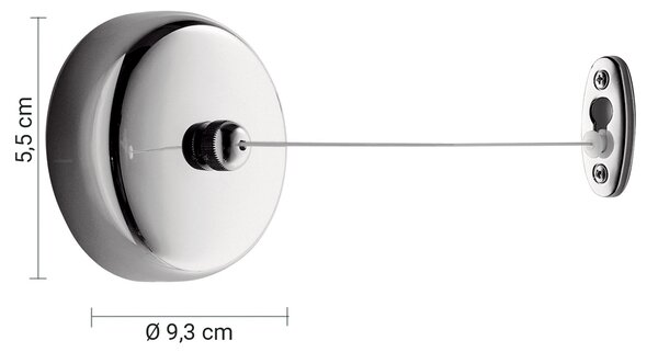 Gedy Gedy, Kihúzható ruhaszárító kötél, 2700 mm, rozsdamentes acél, polírozott, 2450