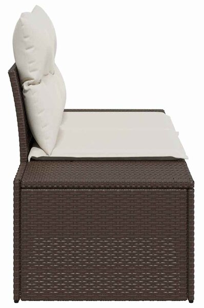 Kerti kanapé párnával Barna 184 x 62 x 69 cm polirattan