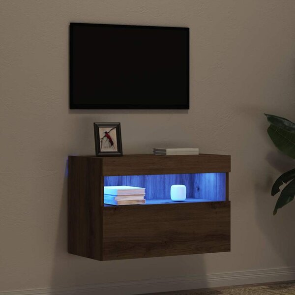 TV Fali Szekrény 60 x 30 x 40 cm kézműves tölgy Szerelt Fa