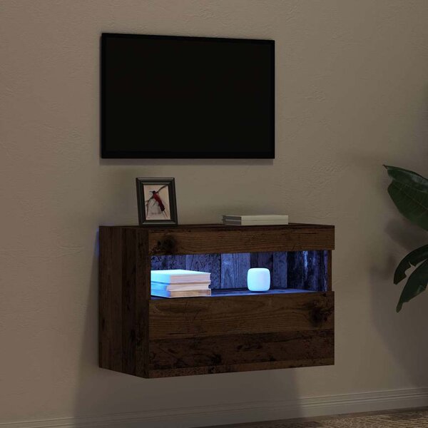 TV Fali Szekrény 60 x 30 x 40 cm Régi fa Szerelt Fa