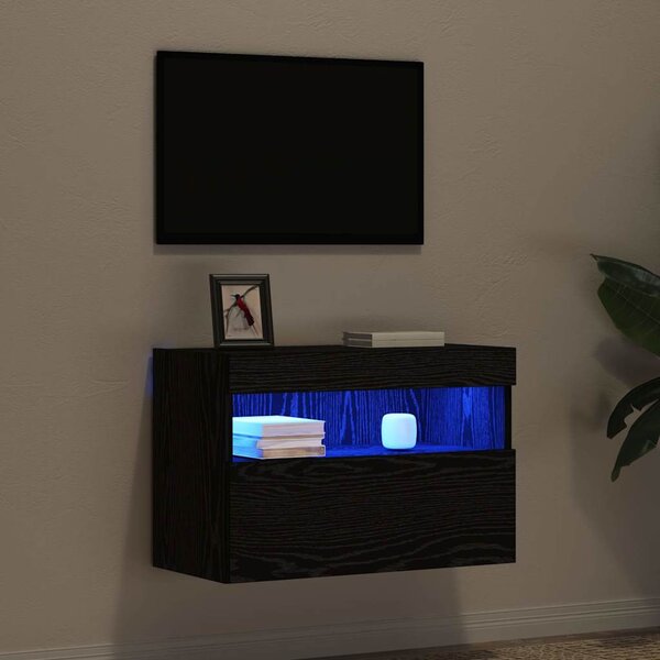 TV Fali Szekrény 60 x 30 x 40 cm Musta tammi Szerelt Fa