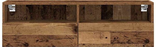 TV Fali Szekrény 100 x 30 x 30 cm Régi fa Szerelt Fa