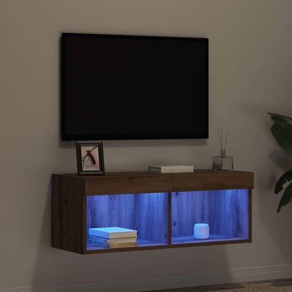 TV szekrény garnitúra 80 x 30 x 30 cm kézműves tölgy Szerelt Fa