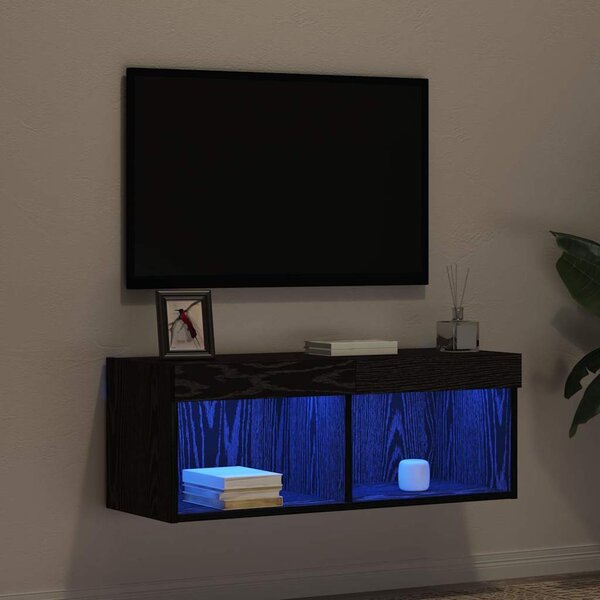TV szekrény garnitúra 80 x 30 x 30 cm Fekete tölgy Szerelt Fa