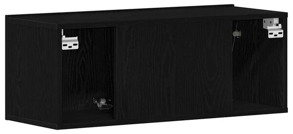 TV szekrény 80 x 30 x 30 cm Fekete tölgy Szerelt Fa