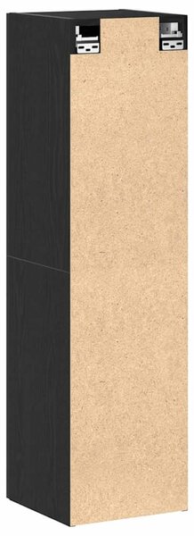 Fali TV Szekrény 30,5 x 30 x 110 cm Fekete tölgy Szerelt Fa