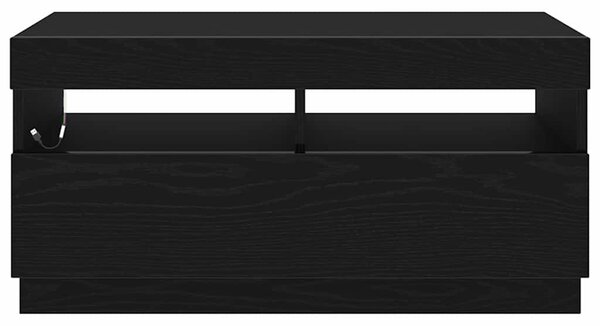 TV szekrény 80 x 35 x 40 cm Fekete tölgy Szerelt Fa