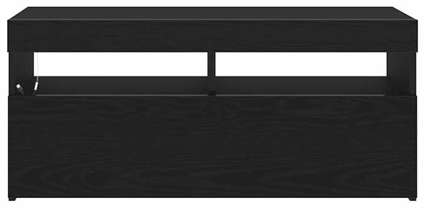 TV szekrény 90 x 35 x 40 cm Fekete tölgy Szerelt Fa