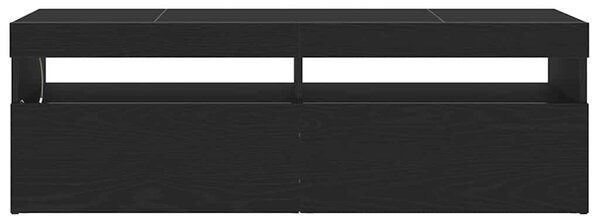 TV szekrény LED-del Fekete tölgy 120 x 35 x 40 cm Faanyag