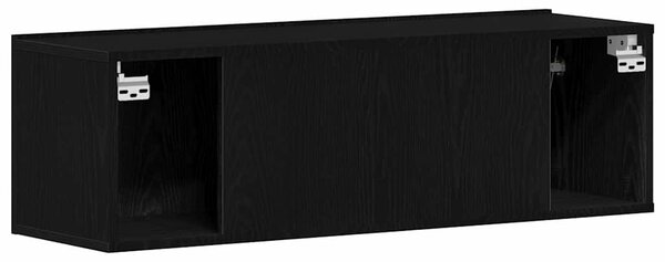 TV szekrény 100 x 30 x 30 cm Fekete tölgy Szerelt Fa