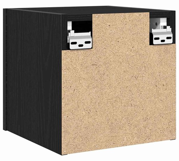Fali TV Szekrény Fekete Tölgy 30,5 x 30 x 30 cm Szerelt Fa