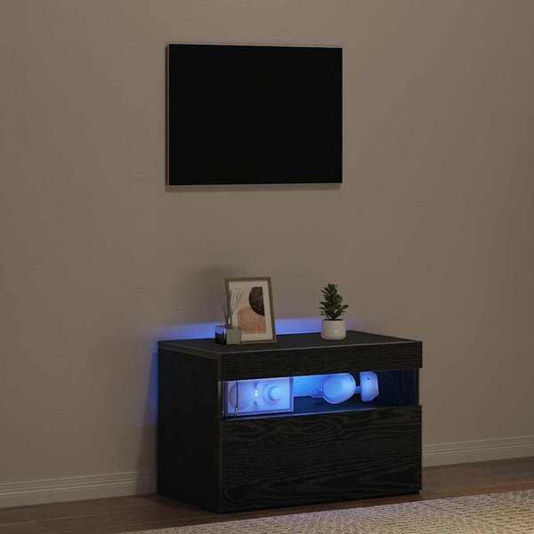 TV szekrény 60 x 35 x 40 cm Fekete tölgy Szerelt Fa