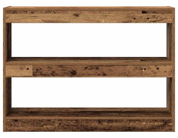Könyvszekrény 2 szintes 100 x 30 x 72 cm Szerelt Fa Régi fa