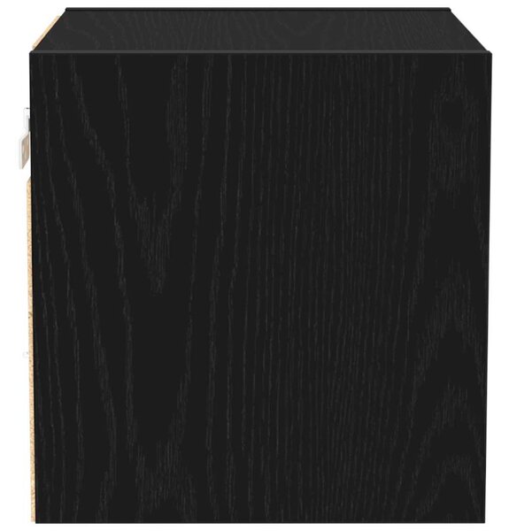 LED Fali Éjjeli Szekrény Fekete 30 x 28,5 x 30 cm Faanyag