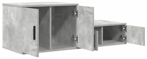 Tárolószekrény 2 db Beton Szürke 108 x 41 x 40 cm Szerelt Fa