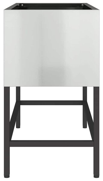 Magas Kerti Cserép Ezüst 60 x 26 x 45 cm Horganyzott acél