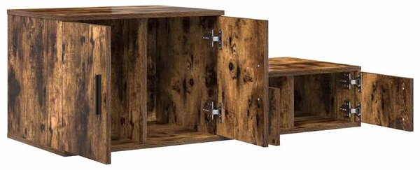 Tárolószekrény 2 db Füstölt tölgy 108 x 41 x 40 cm Szerelt Fa