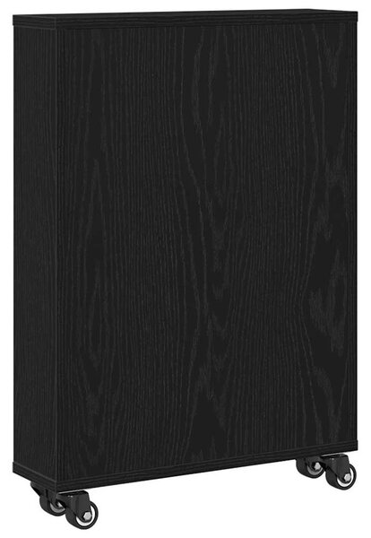 Keskeny Tároló Kocsi 3 szintes 48 x 13 x 68 cm Fekete tölgy