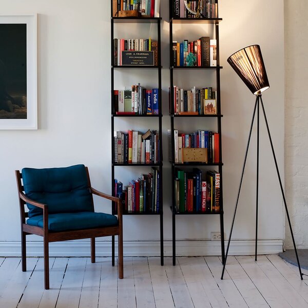 Állólámpa Northern, Oslo Wood, dimmable, Fekete, Nappali, Szövet / Textília, Dizájn
