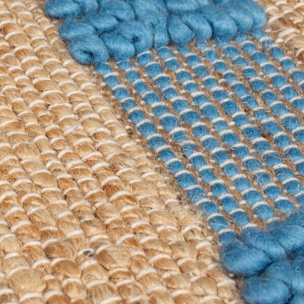 Kék-natúr színű kézi szövésű jutakeverék futószőnyeg 60x230 cm Medina Jute – Flair Rugs