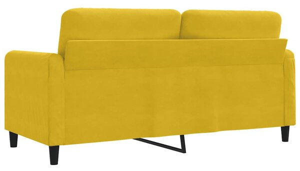 Kétszemélyes sárga bársony kanapé 140 cm