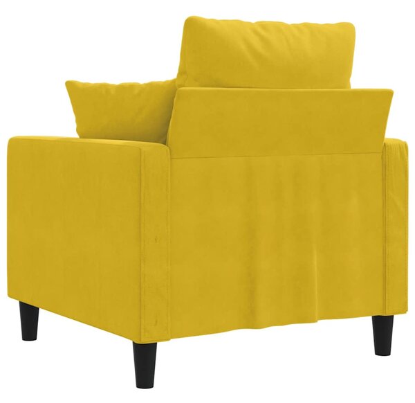 Sárga bársony kanapéfotel 60 cm