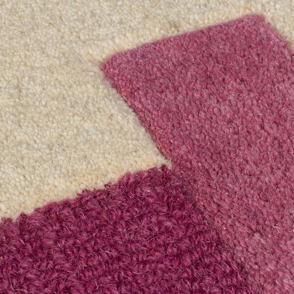 Sárga-rózsaszín kézi szövésű gyapjú futószőnyeg 60x230 cm Kai Wool Border – Flair Rugs