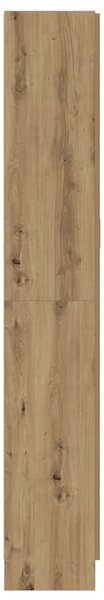 Kézműves tölgy színű szerelt fa magasszekrény 82,5x30,5x185 cm