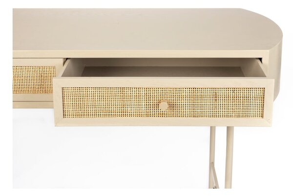 Bézs konzolasztal 40x120 cm Amaya – White Label