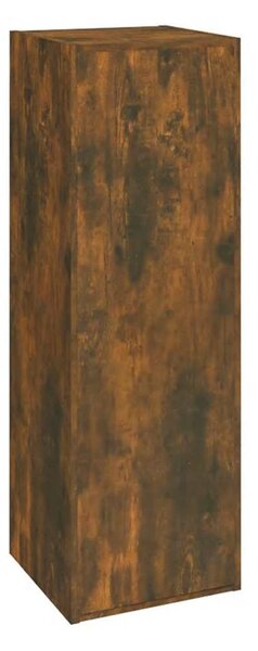2 db füstös tölgy színű szerelt fa TV-szekrény 30,5x30x90 cm
