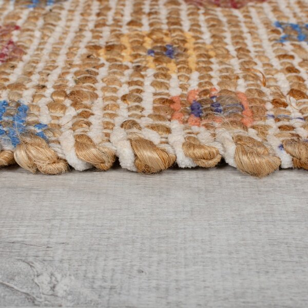 Natúr színű kézi szövésű jutakeverék futószőnyeg 60x230 cm Taylor Patchwork – Flair Rugs